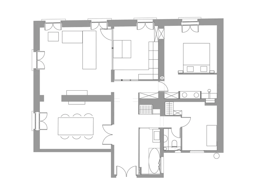 Plan d’aménagement de l’appartement — Projet Beaumarchais, Paris