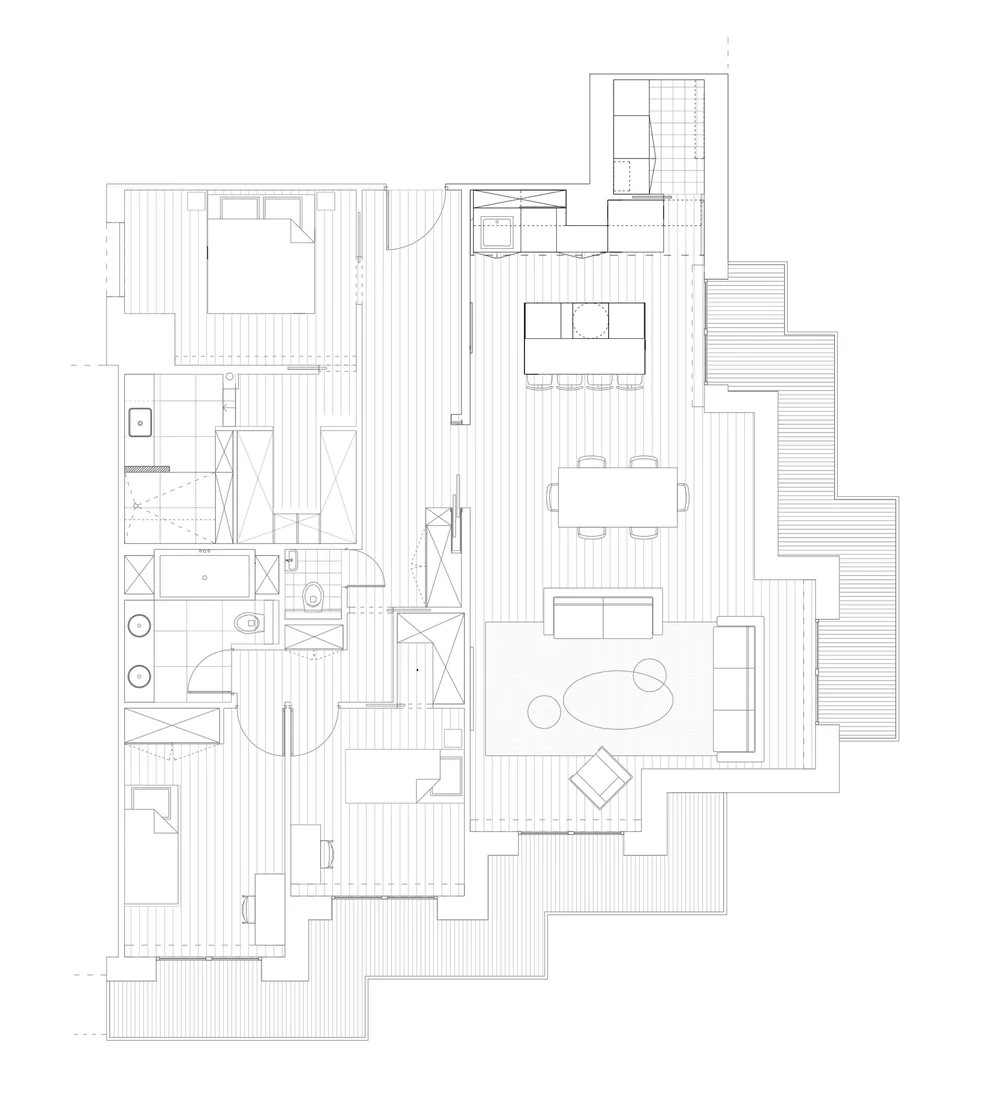 Plan d’aménagement de l’appartement — Projet Jemmapes, Paris