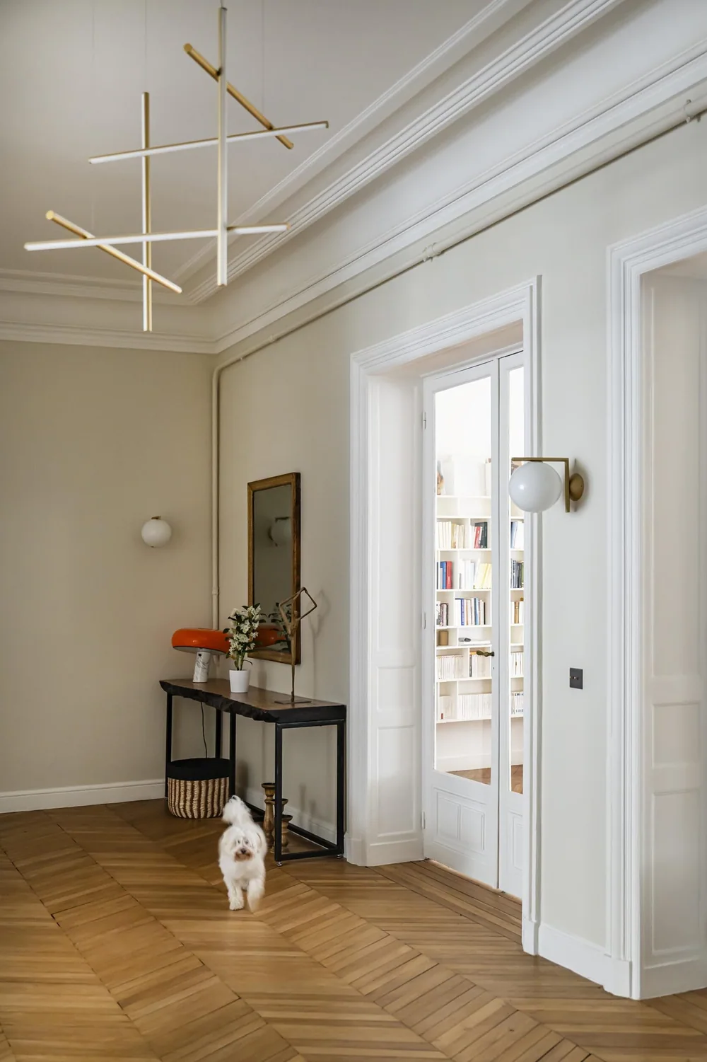 Parquet et moulures de l’appartement — Projet Laffitte, Neuilly-sur-Seine